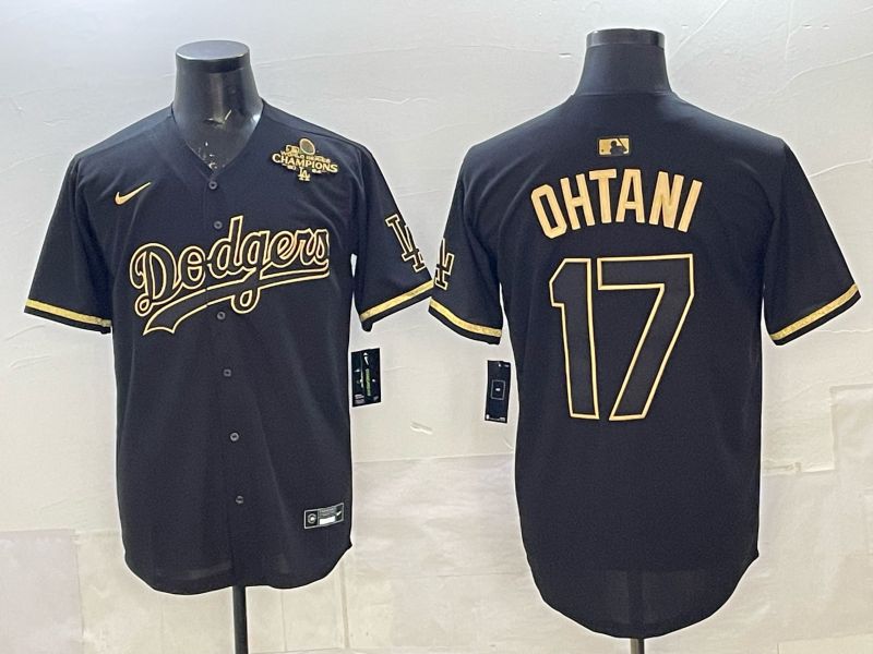 Men 2025 Los Angeles Dodgers #17 Ohtani Black Nike MLB Jersey style 079
